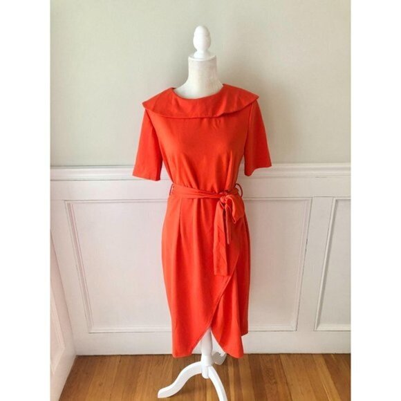 Metamorphosis Girl Orange Stretch Midi Dress - Picture 2 of 6